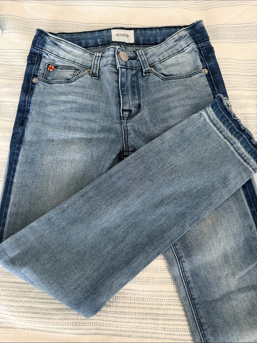 Hudson Jeans girls  Two-Tone Light Blue Skinny Jeans